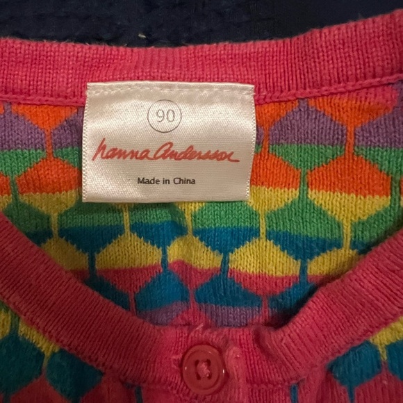 Hanna Andersson Pink and Colorful Knit Sweater - Picture 3 of 6